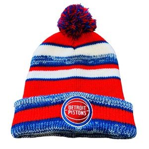 Hitwear Detroit Pistons Beanie Logo Pom Knit Hat